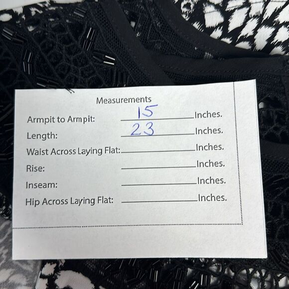 White House Black Market halter Sleeves top with black beaded neckline Sz XS - Picture 9 of 10